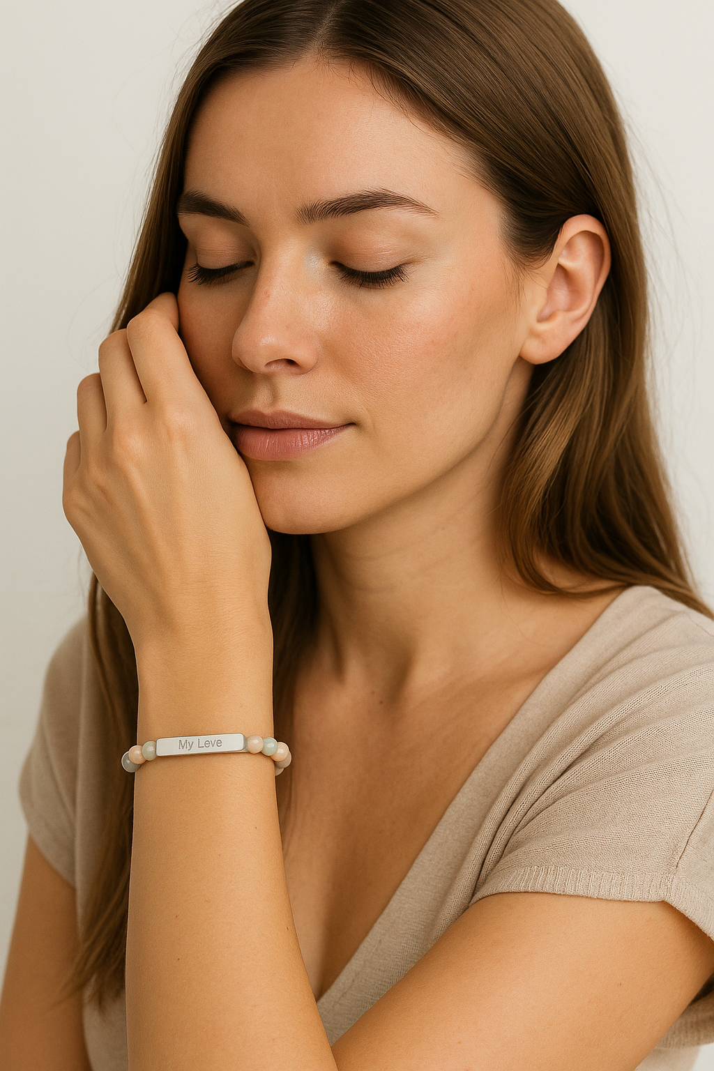 Bracelet jonc argenté avec charm cœur gravable, cadeau personnalisé femme