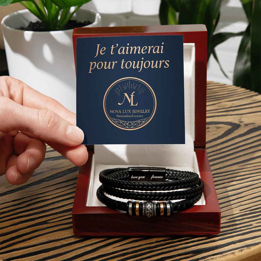  Bracelet Je t’aimerai pour toujours - Boîte cadeau élégante